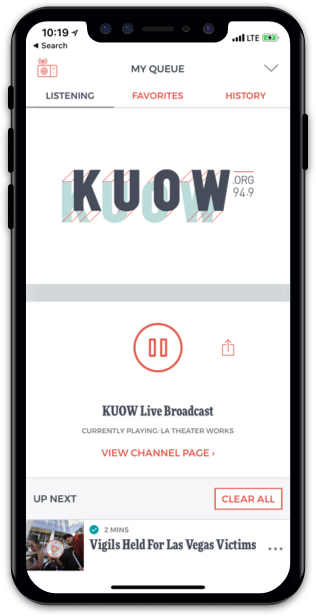KUOW App on iPhone